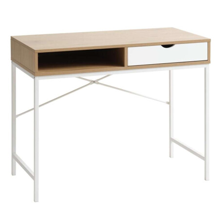 Escritorio Trappedal 48X95 1 Cajon Color Roble/Blanco