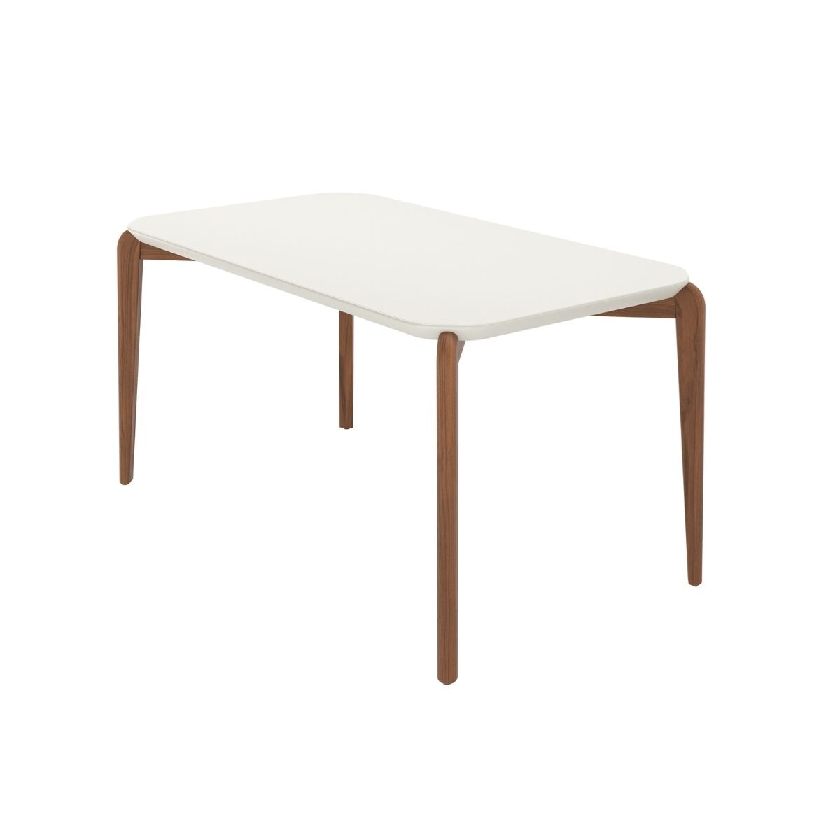 Mesa de comedor Donatella - Con Vidrio - Off White y Canela 