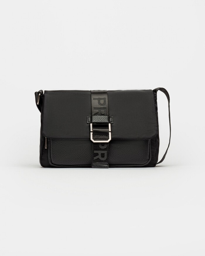 Bandolera Anake En Nylon Negro