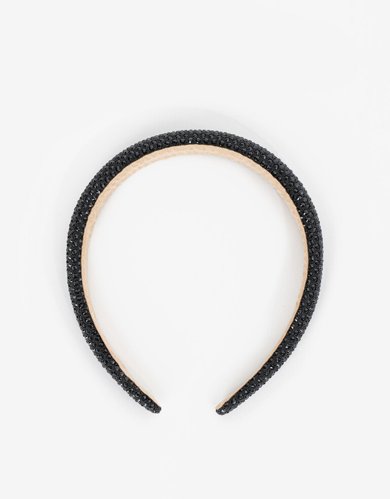 Vinchas Rígidas Strass Vincha Rígida Semipuffy - Negro