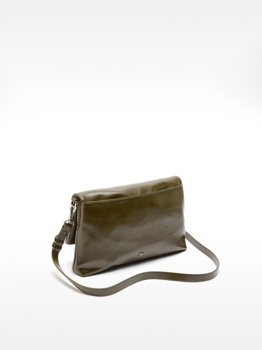 Bolso Bandolera Con Solapa Imantada caqui