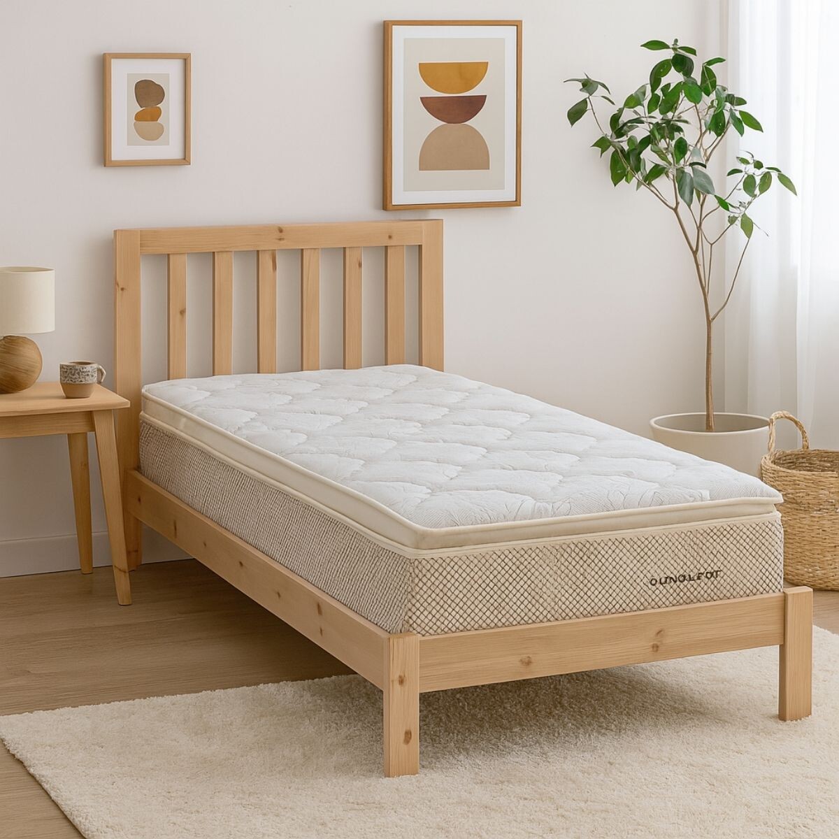 Colchón 1 plaza Duraline D28 - BEIGE 