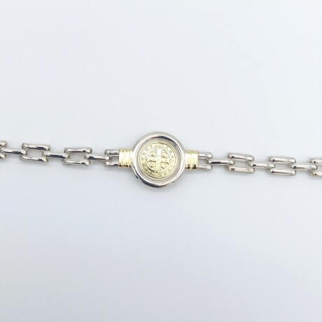 Pulsera de plata 925, double en oro 18 ktes, SAN BENITO. Pulsera de plata 925, double en oro 18 ktes, SAN BENITO.