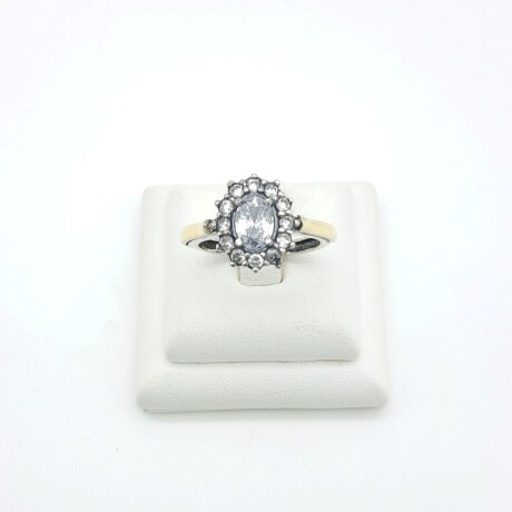 Anillo de plata 925, double en oro 18 ktes y circonias. Anillo de plata 925, double en oro 18 ktes y circonias.