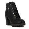 Moleca Bota Acordonada C/taco Cuadrado Negro