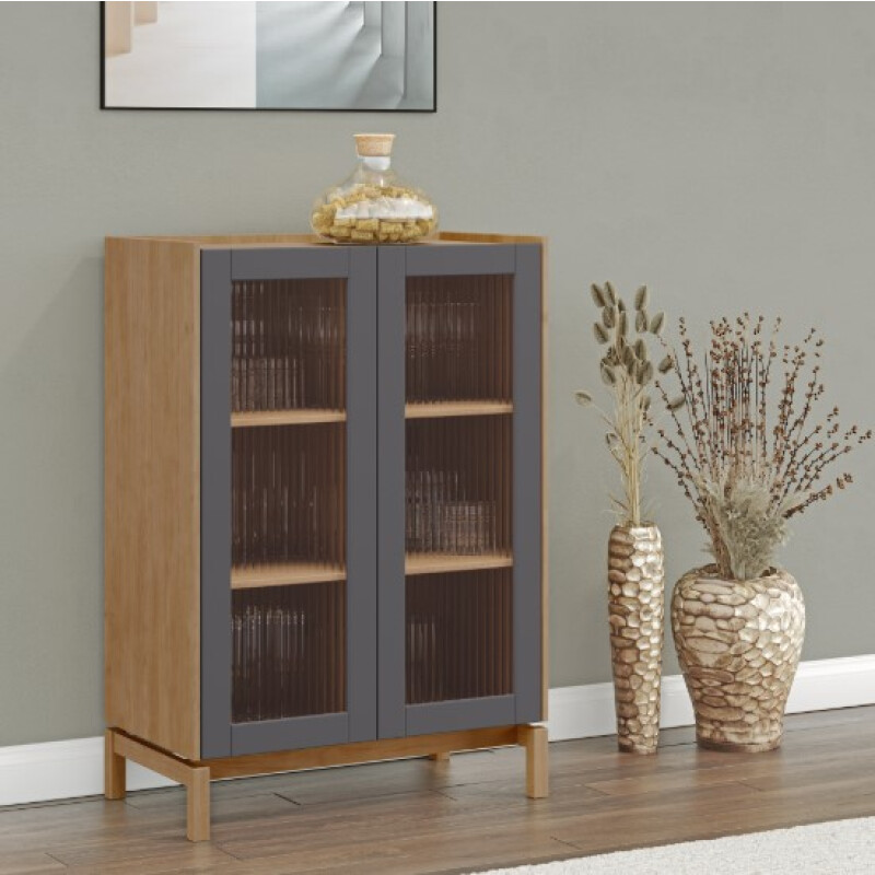 Vitrina Barcelona – 2 Puertas Color Tauari / Concret Vitrina Barcelona – 2 Puertas Color Tauari / Concret