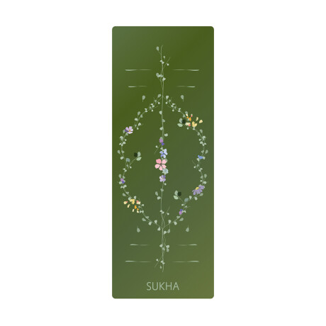 Yoga Mat Sukha Superior Con Alineación 5mm Bloom Oliva
