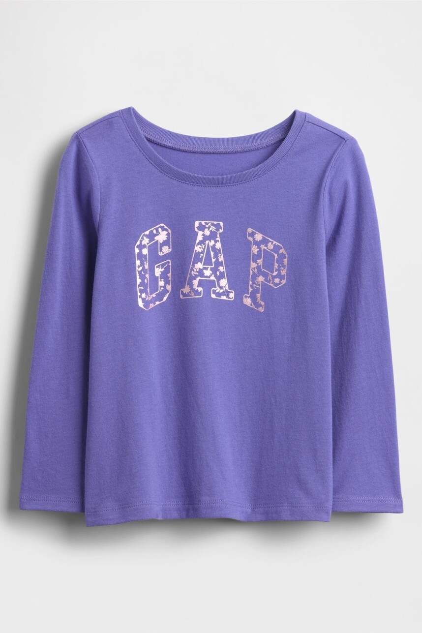 Remera Logo Gap Toddler Niña Blue Iris 2