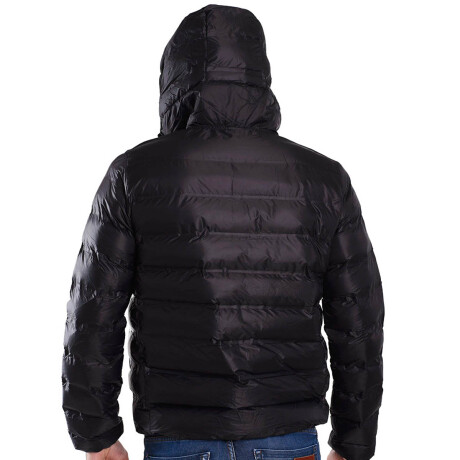 Campera Topper Abrigo Impermeable C/ Capucha Hombre Negro/BS