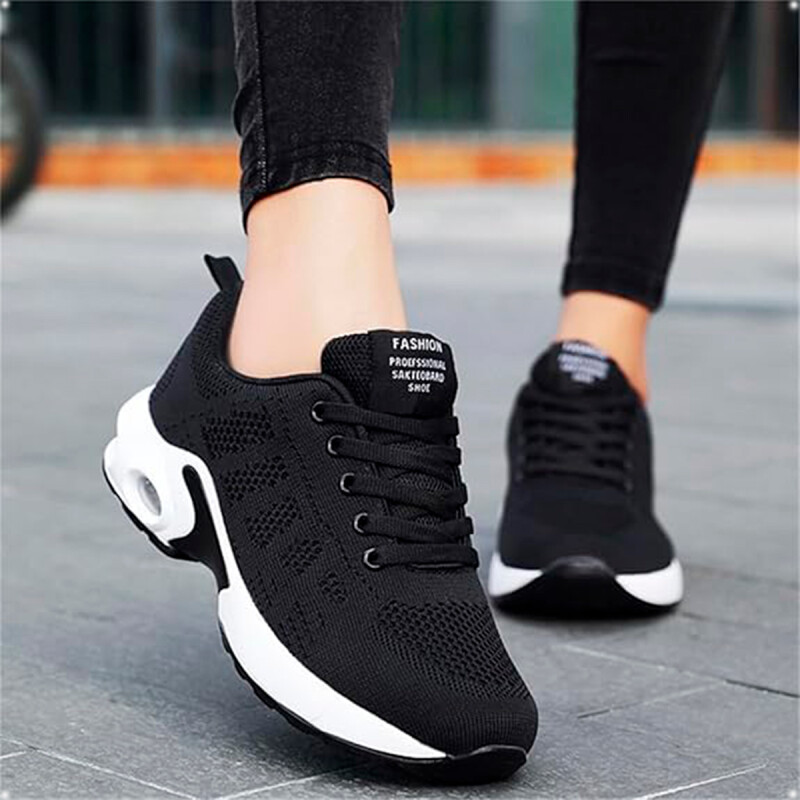Championes De Dama Calzado Deportivo Gran Comodidad Running Negro Talla 36