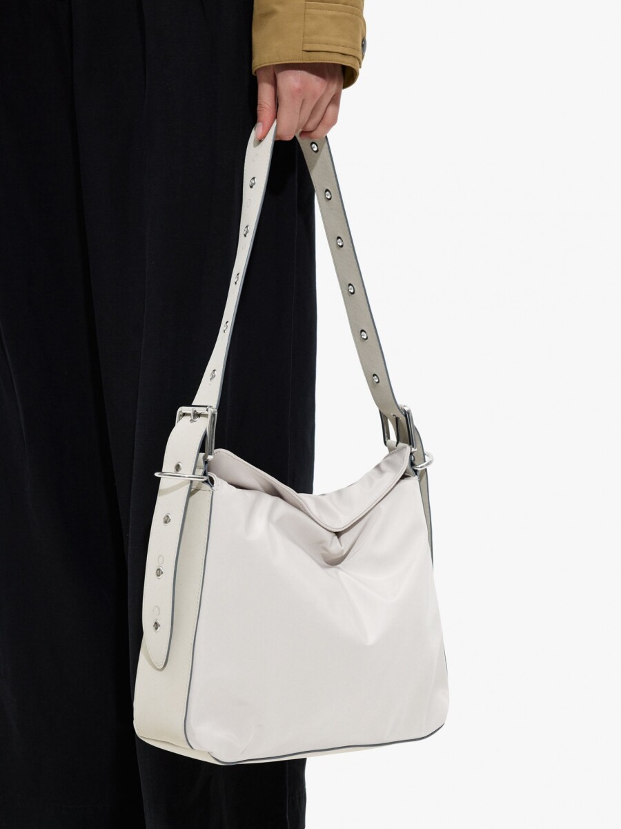 Bolso De Hombro Liso De Nylon gris
