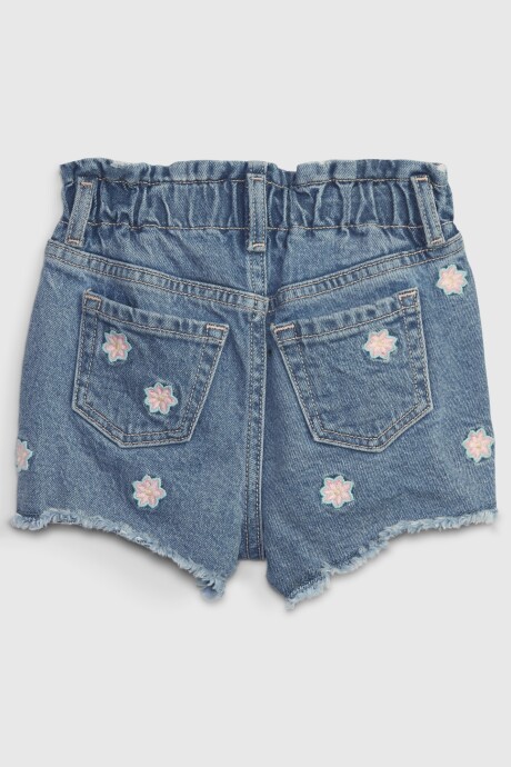 Short De Jean Mom Con Flores Toddler Niña Pink Flower