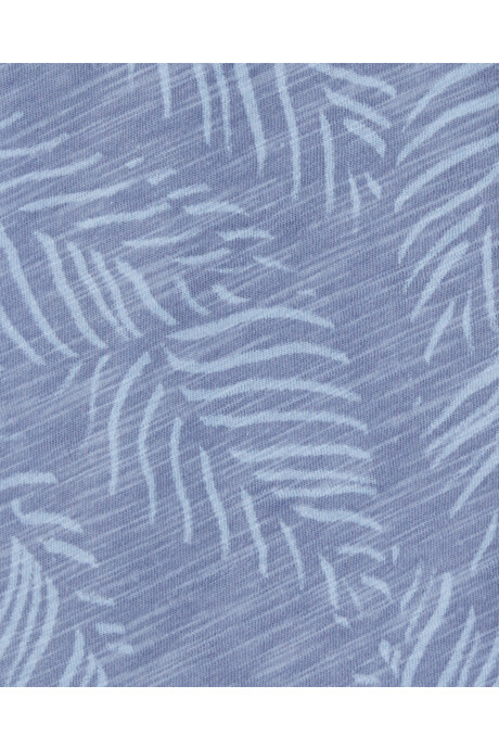 Camisa de algodón, manga corta, diseño palmeras Sin color