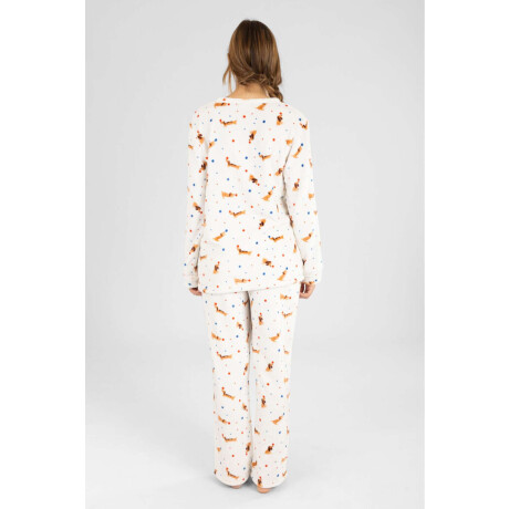 Pijama coral perritos Marfil