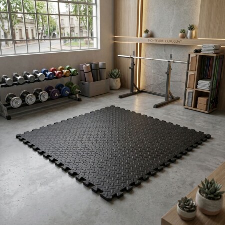 Piso Alfombra Tatami de Goma Eva 100x100x2cm Negro Piso Alfombra Tatami de Goma Eva 100x100x2cm Negro