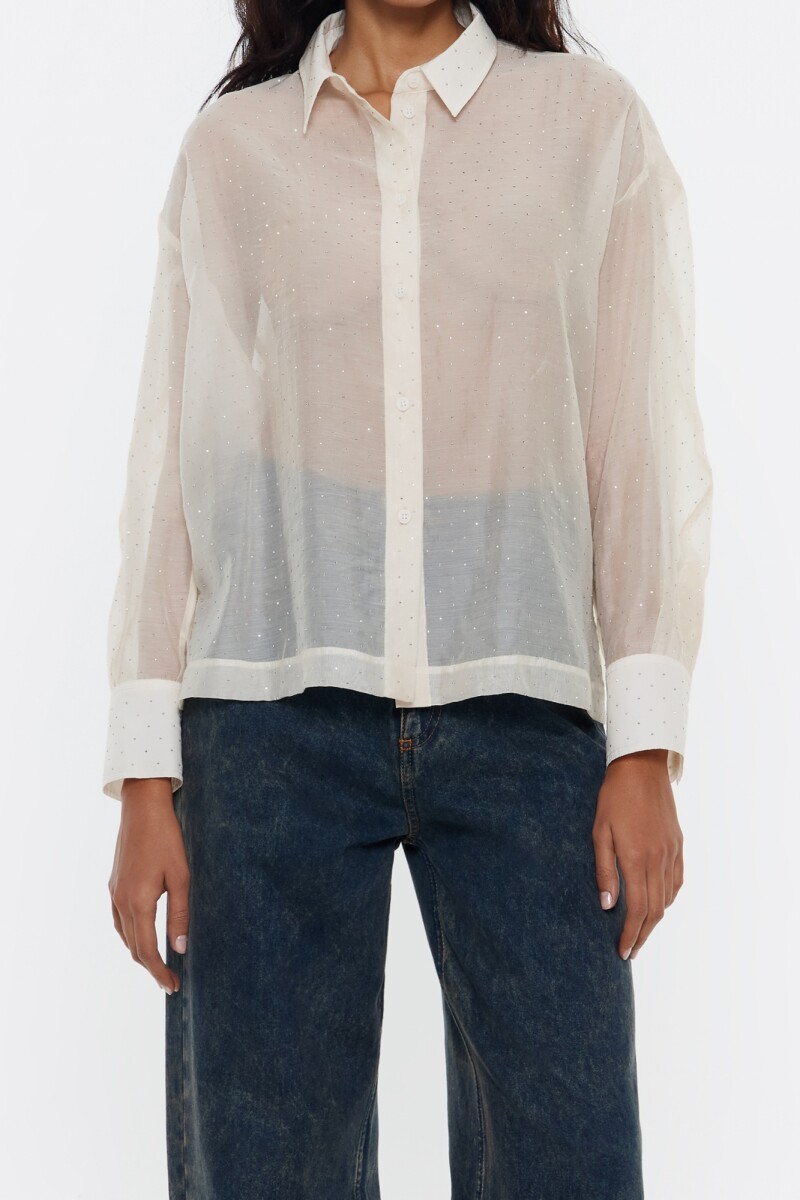 CAMISA BOXY PIEDRAS Beige