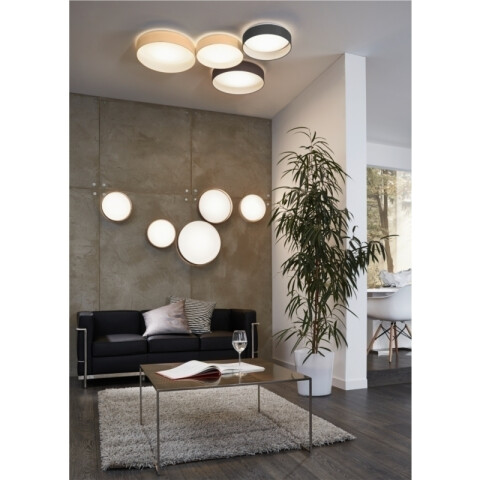 Plafón LED de tela beige 11W 3000K Ø32 PALOMARO EG2084X