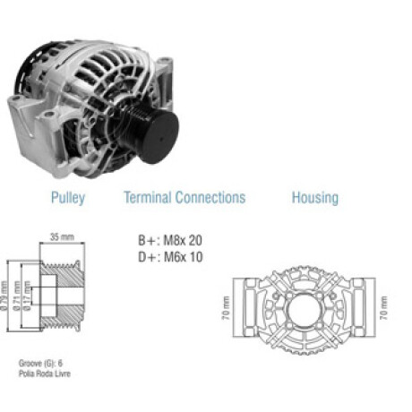ALTERNADOR MERCEDES BENZ SPRINTER 311 313 411 413 416 616 CDI 12V 120A BOSC ZM ALTERNADOR MERCEDES BENZ SPRINTER 311 313 411 413 416 616 CDI 12V 120A BOSC ZM