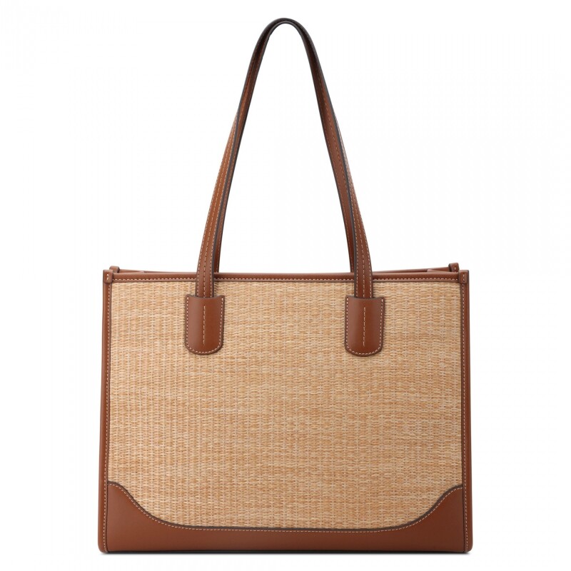 Ely 2 Comp Tote Natural/saddle Tan
