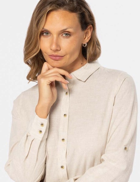 CAMISA DE LINO Beige