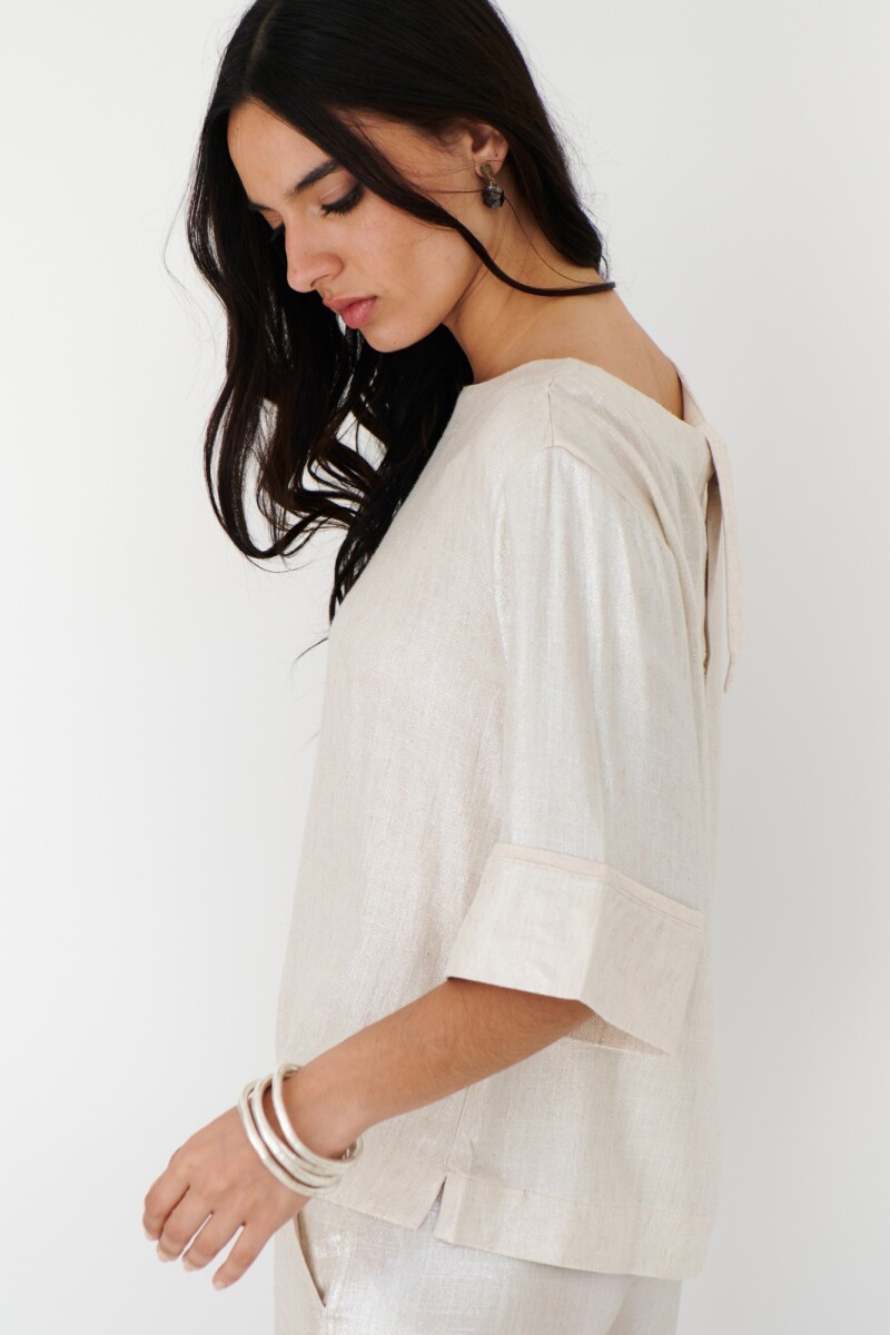 BLUSA LINO GLOW NATURAL