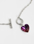 Cadena Corta con Dije Strass Corazón Collar Con Dije De Corazón - Plateado