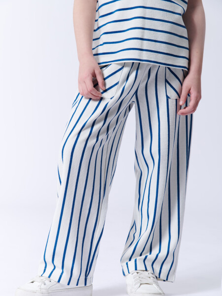 Pantalón con bolsillos rayas Azul