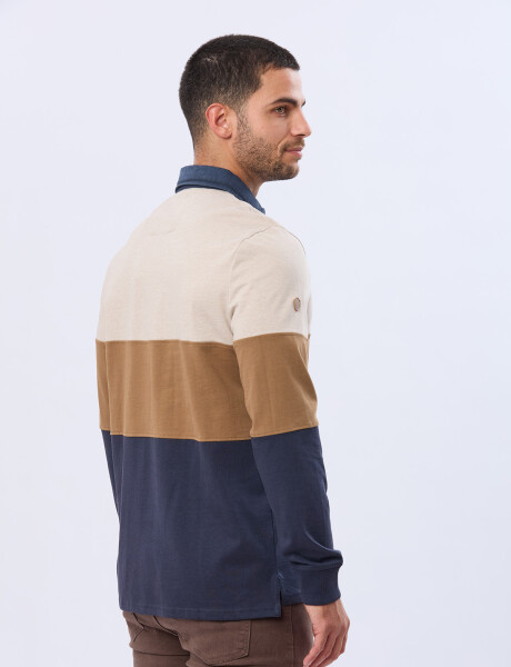 POLO RAYADA DE ALGODÓN Beige