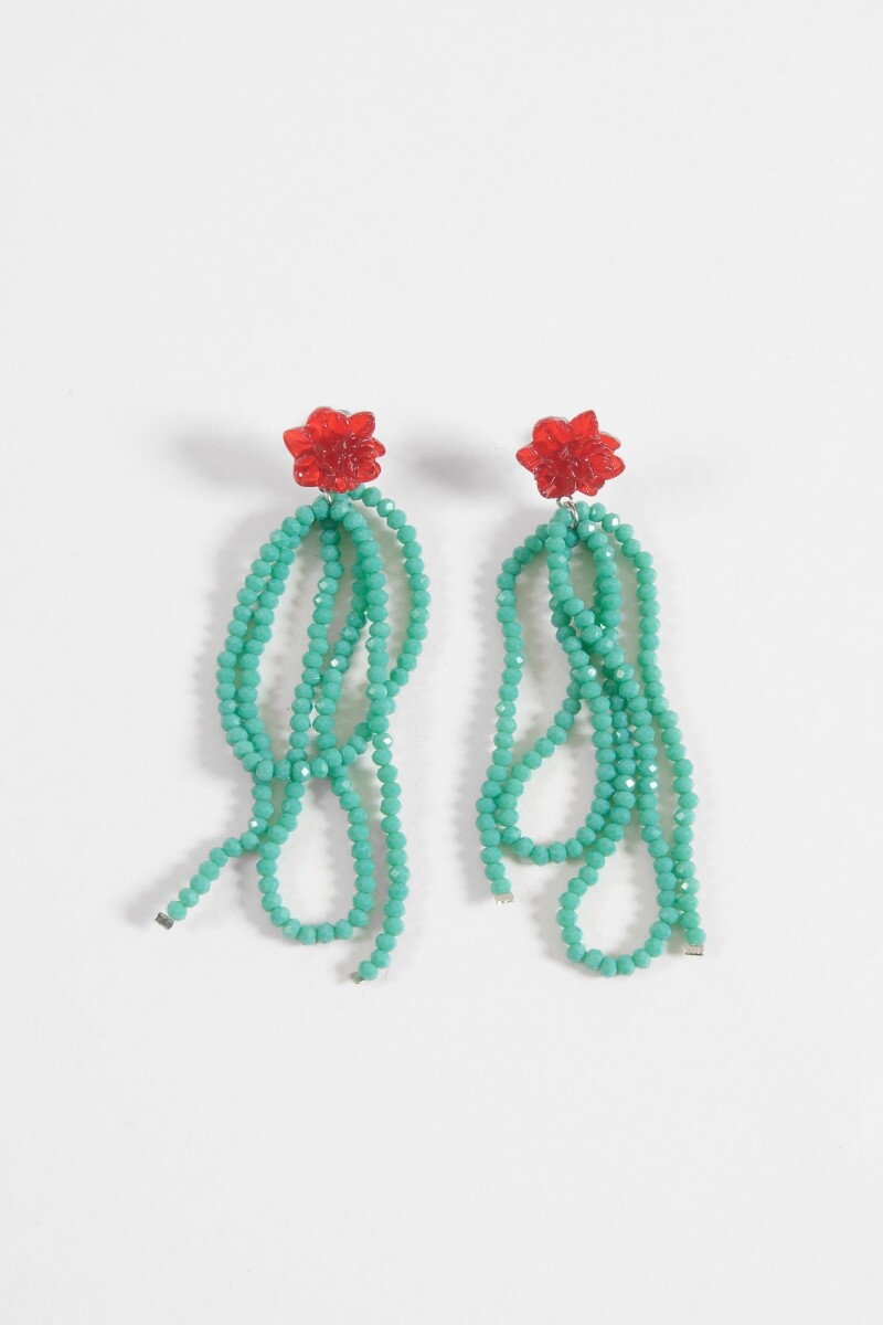 Caravanas flor vidrio multicolor