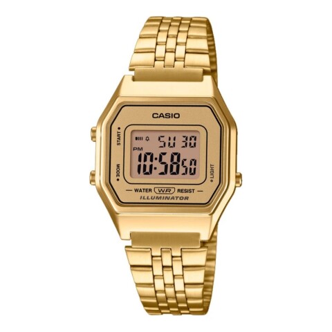 Reloj Casio Retro LA680WGA-9DF dorado con correa de acero Dorado