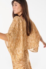 Blusa Beach Estampa Mostaza
