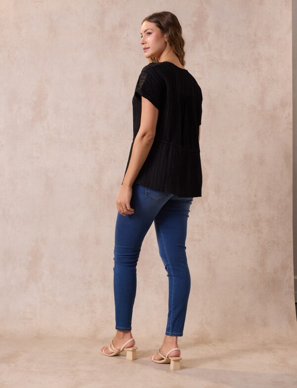 Blusa Plisada NEGRO