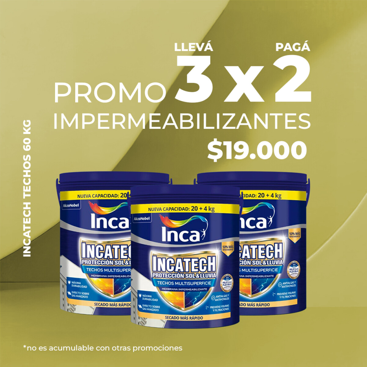 PROMO 3X2 INCATECH MULTISUPERFICIE BLANCO 24 KGS 