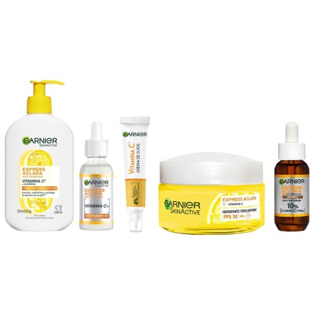 Pack Garnier Express Aclara cuidado de Skin de 5 pasos Pack Garnier Express Aclara cuidado de Skin de 5 pasos