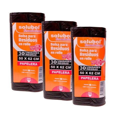 Bolsas residuos papelera rollo NEGRO