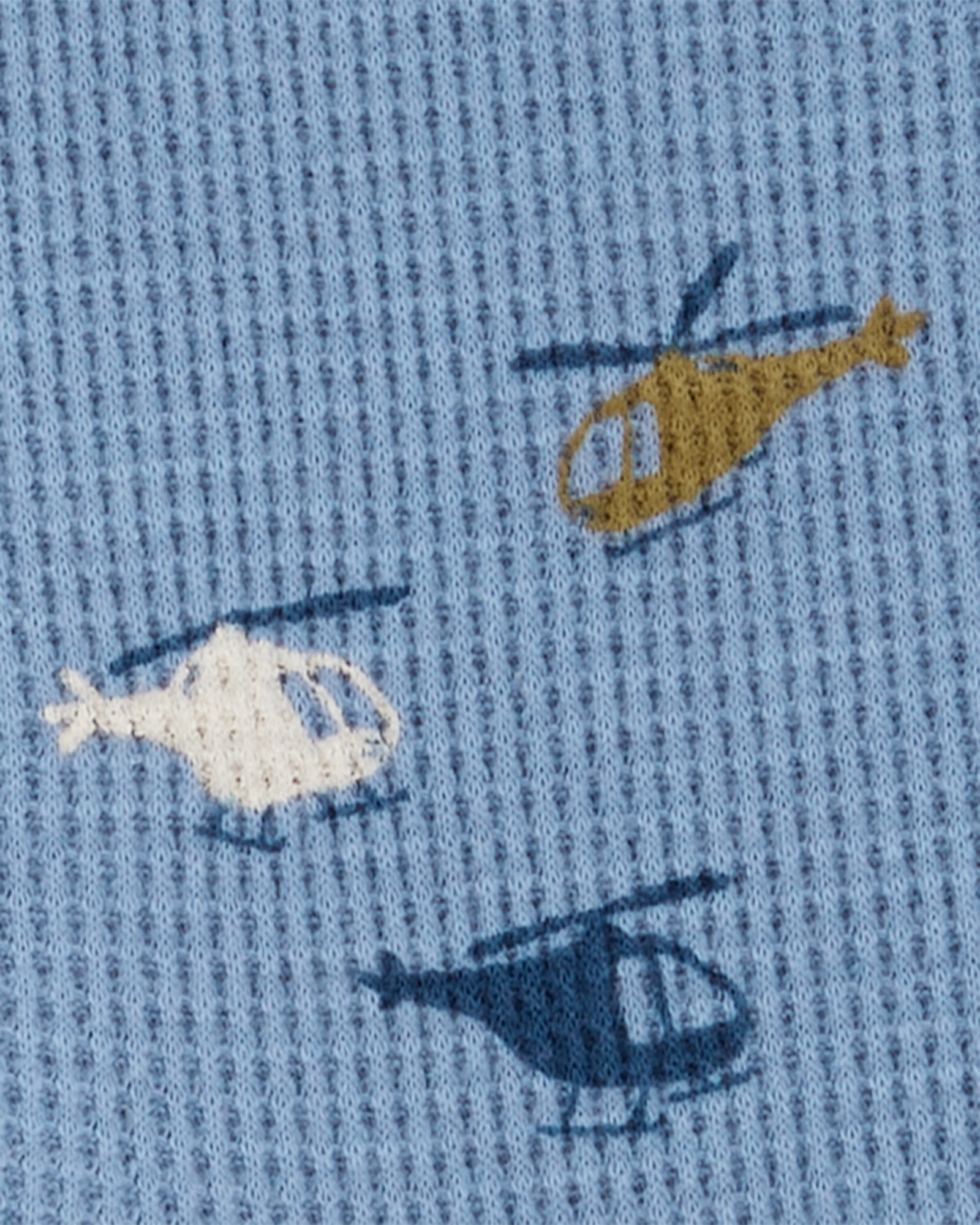 Set dos piezas de algodón térmico, pantalón y body, diseño helicópteros Sin color