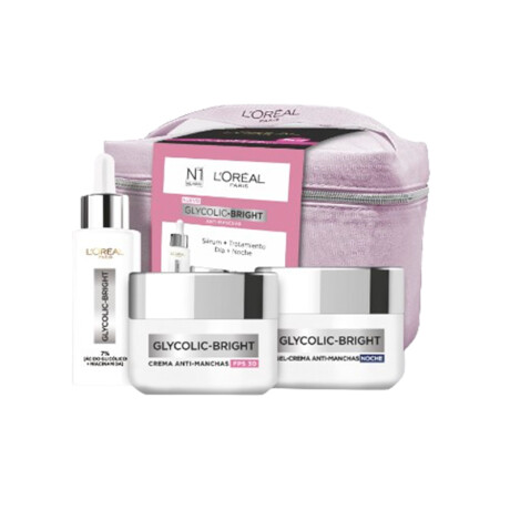 Pack rutina L´oreal + necessaire Glycolic Bright anti manchas