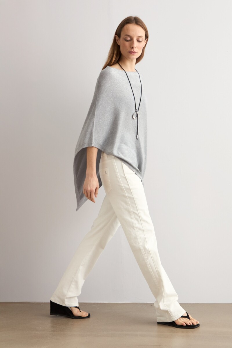 Capa tejida lurex - gris 
