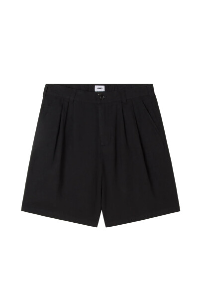 FOSTER PLEATED LINEN SHORT Negro