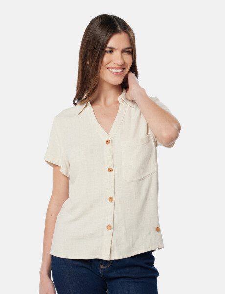 CAMISA DE LINO Beige