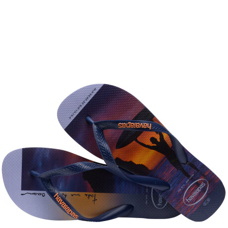 Sandalia de Hombre Havaianas Hype Azul Marino - Anaranjado - Rosado