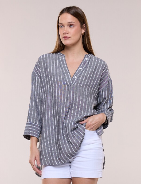 Blusa Holgada Rayas GRIS