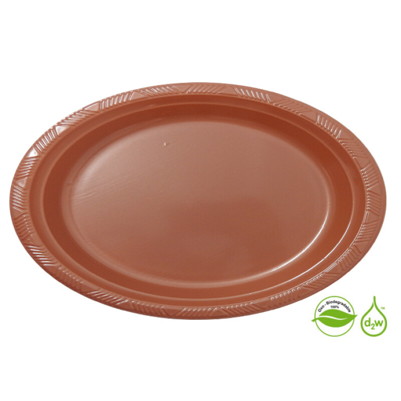 Plato Biodegradable 17cm x10Un Gold Rose