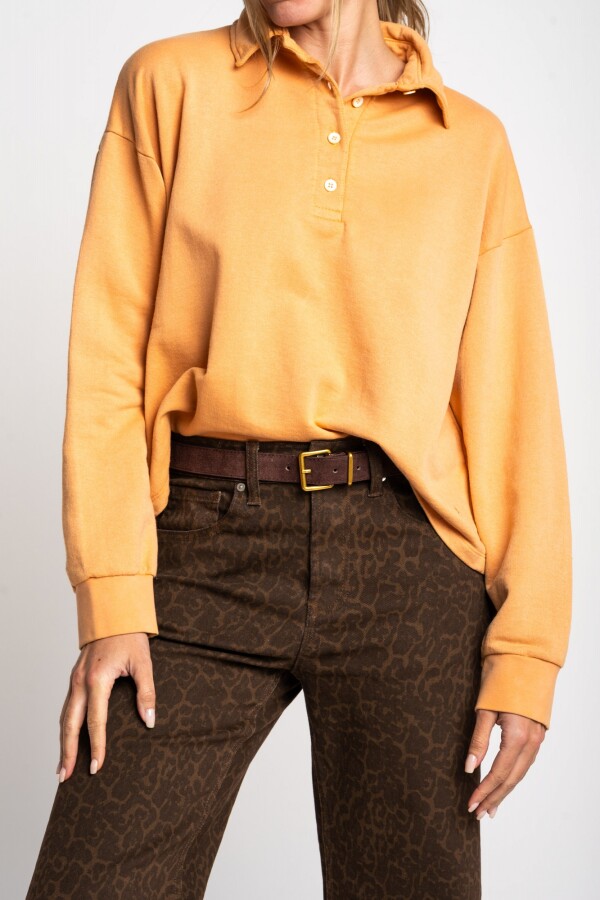 Sweater Cuello Polo Naranja