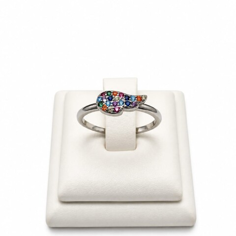 Anillo ala con zirconias de colores Anillo ala con zirconias de colores