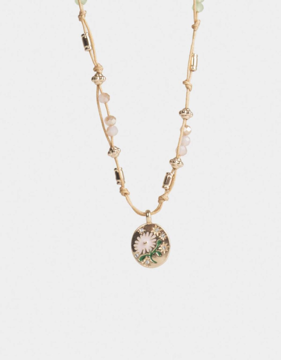 Collar Corto Multidijes Flor - Dorado 