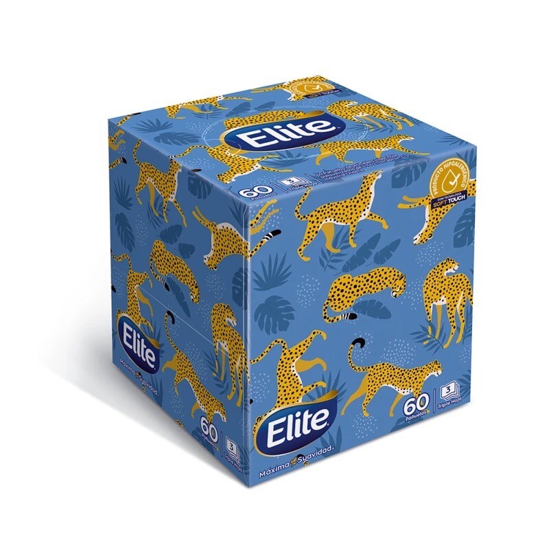 Pañuelos Descartables Elite Premium Cubo 60 Unidades Pañuelos Descartables Elite Premium Cubo 60 Unidades