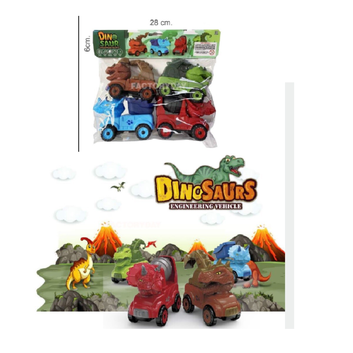 Dinosaur Color Truck x4 - Único 