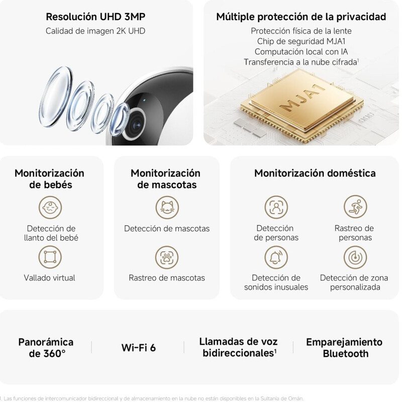 Cámara De Seguridad Xiaomi Smart C302 2K 360° Wifi BT Cámara De Seguridad Xiaomi Smart C302 2K 360° Wifi BT