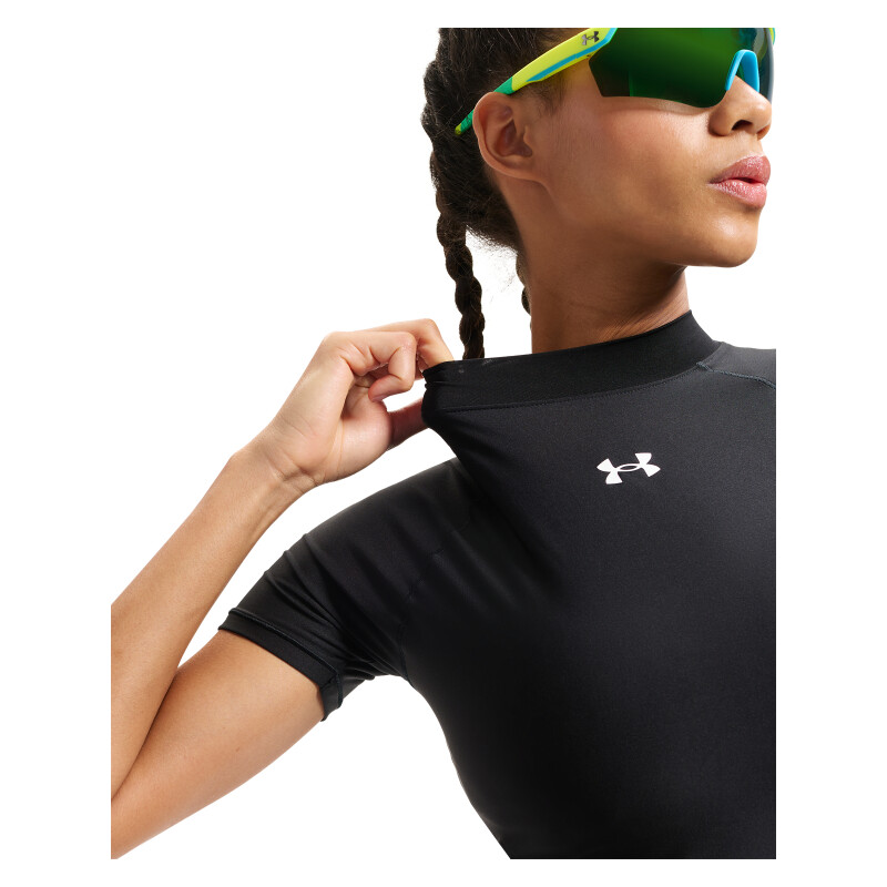Top UA HeatGear Crop Mock SS Mujer 6010006-008 Negro